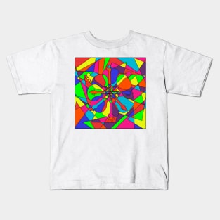 Flowery Stained Glass Guitars Kids T-Shirt